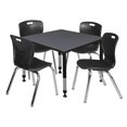 thumbnail image 1 of Regency 36 Square Adjustable Classroom Table- Grey & 4 Andy 18 Stack Chairs- Black, 1 of 8