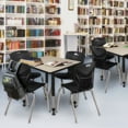 thumbnail image 1 of Regency Kee 36 in. Square Adjustable Classroom Table- Maple & 4 Andy 18 in. Stack Chairs- Black, 1 of 8