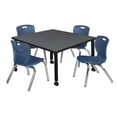 thumbnail image 1 of Regency 36 Square Mobile Adjustable Classroom Table- Grey & 4 Andy 12 Stack Chairs- Blue, 1 of 8