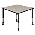 thumbnail image 1 of Square Mobile Tables, 36 W, 36 L, 23-34 H, Wood, Metal, Maple, 1 of 6