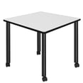 thumbnail image 1 of Kee 36" Square Mobile Breakroom Wood Table- White/ Black, 1 of 2