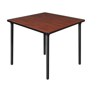 Regency Kee 36 in. Medium Square Breakroom Table- Cherry Top, Black Folding Legs