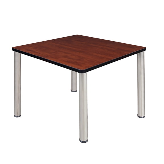 Regency Kee 36 in. Medium Square Breakroom Table- Cherry Top, Chrome Legs