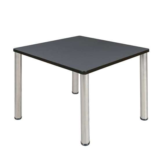 Regency 36 in. Medium Square Breakroom Table- Grey Top, Chrome Legs