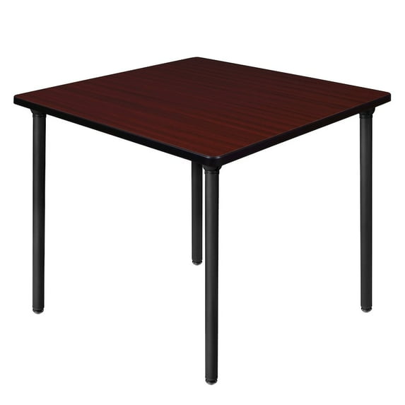Regency 36 in. Medium Square Breakroom Table- Mahogany Top, Black Folding Legs