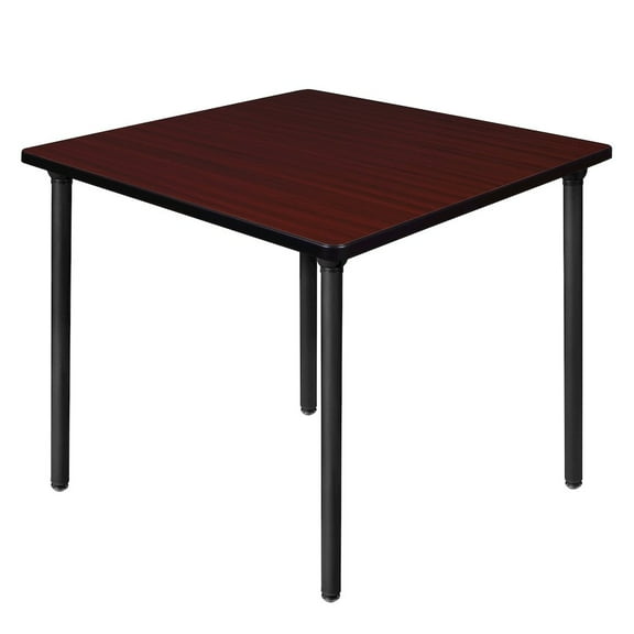 Regency 36 in. Medium Square Breakroom Table- Mahogany Top, Black Folding Legs