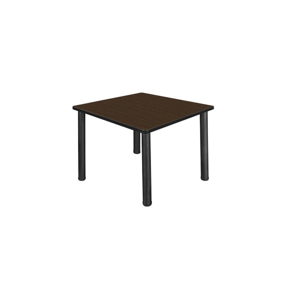Regency Kee 36 in. Medium Square Breakroom Table- Neo Walnut Top, Black Legs