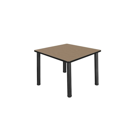 Regency Kee 36 in. Medium Square Breakroom Table- Noble Oak Top, Black Legs