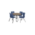 thumbnail image 1 of Regency Kee 36 in. Round Mobile Adjustable Classroom Table- Noble Oak Top, Grey Base & 4 Andy 18 in. Blue Stack Chairs, 1 of 8