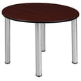 thumbnail image 1 of Regency Kee 36" Round Slim Table - Mahogany/ Chrome, 1 of 2