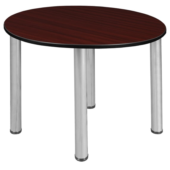Regency Kee 36" Round Slim Table - Mahogany/ Chrome