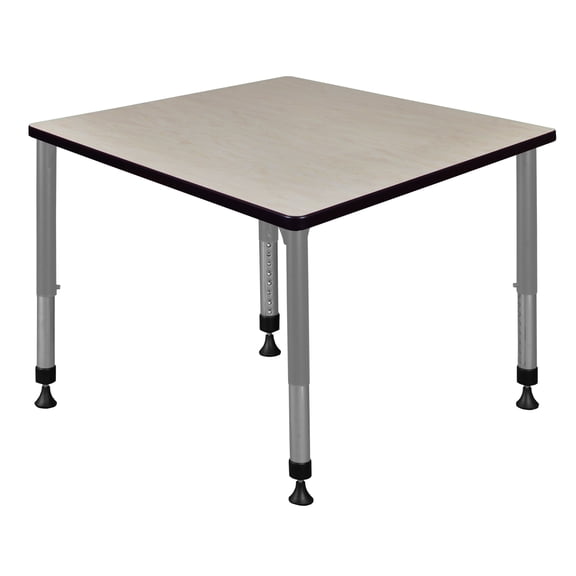 Regency Kee 36 in. Square Height Adjustable Classroom Activity Table- Maple Top & Grey Base