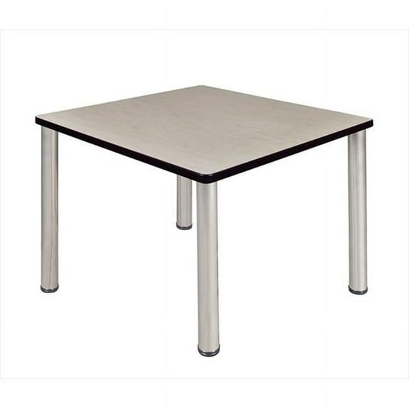 Regency Kee 36in. Square Maple Laminate Table Top with Chrome Post Legs - Maple - 36 in.