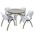 thumbnail image 1 of Regency 42 in Round Breakroom Table- Maple Top, Chrome Legs, 4 M Stack Chairs- Grey, 1 of 7