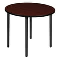 thumbnail image 1 of Kee 42" Round Folding Breakroom Wood Table- Mahogany/ Black, 1 of 5