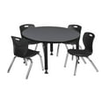 thumbnail image 1 of Regency 42 Round Adjustable Classroom Table- Grey & 4 Andy 12 Stack Chairs- Black, 1 of 7