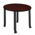 thumbnail image 1 of Kee 42" Round Mobile Breakroom Table in Mahogany/ Black, 1 of 3