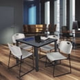 thumbnail image 1 of Regency Kee 42" Square Breakroom Table- Grey/ Black & 4 Zeng Stack Chairs- Grey, 1 of 8