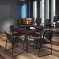 thumbnail image 1 of Regency Kee 42 in Square Breakroom Table- Mahogany Top, Black Legs, 4 Zeng Stack Chairs- Black, 1 of 8