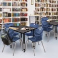 thumbnail image 1 of Regency 42 Square Adjustable Classroom Table- Grey & 4 Andy 18 Stack Chairs- Blue, 1 of 8