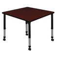 thumbnail image 1 of Regency 42 in. Square Height Adjustable Mobile Classroom Activity Table- Mahogany, 1 of 7