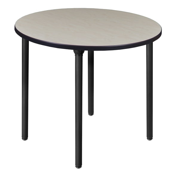 Kee 42" Round Folding Breakroom Table- Maple/ Black