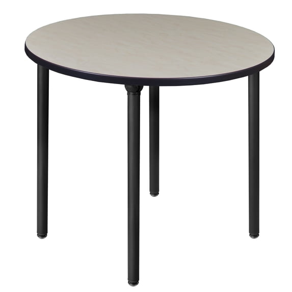 Kee 42" Round Folding Breakroom Table- Maple/ Black