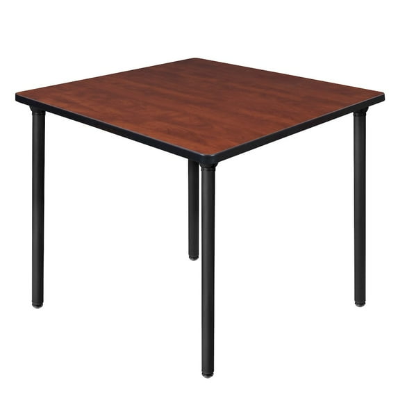 Regency 42 in. Medium Square Breakroom Table- Cherry Top, Black Folding Legs