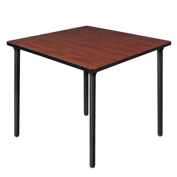 Regency 42 in. Medium Square Breakroom Table- Cherry Top, Black Folding Legs
