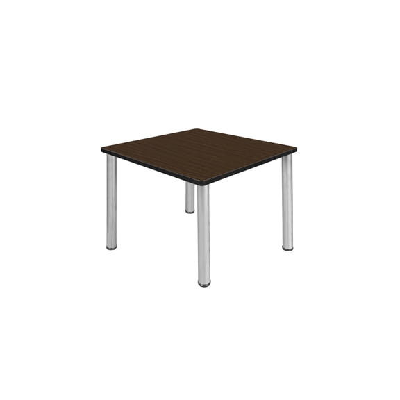 Regency Kee 42 in. Medium Square Breakroom Table- Neo Walnut Top, Chrome Legs