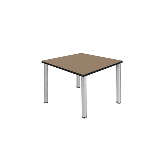Regency Kee 42 in. Medium Square Breakroom Table- Noble Oak Top, Chrome Legs