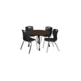 thumbnail image 1 of Regency Kee 42 in. Round Mobile Adjustable Classroom Table- Neo Walnut Top, Black Base & 4 Andy 18 in. Black Stack Chairs, 1 of 8