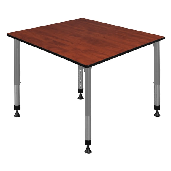 Regency Kee 42 in. Square Height Adjustable Classroom Activity Table- Cherry Top & Grey Base