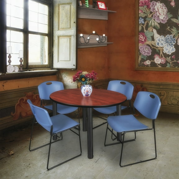 Kee Round Table & Chair Set, Wood, Metal, Polypropylene Top