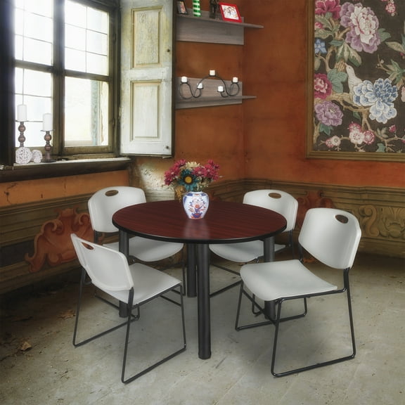 Kee Round Table & Chair Set, Wood, Metal, Polypropylene Top