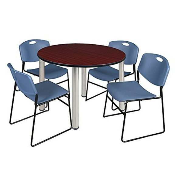 Regency Kee 48" Round Breakroom Table,Mahogany/ TB48RNDMHBPCM44BE