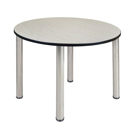 Regency 48 in. Large Round Breakroom Table- Maple Top, Chrome Legs
