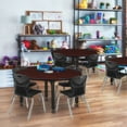 thumbnail image 1 of Regency Kee 48 in. Round Adjustable Classroom Table- Mahogany & 4 Andy 12 in. Stack Chairs- Black, 1 of 6