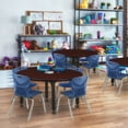 thumbnail image 1 of Tables > Height Adjustable > Round Table & Chair Sets, 48 W, 48 L, 23-34 H, Mahogany, 1 of 6