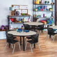 thumbnail image 1 of Regency Kee 48" Round Height Adjustable Classroom Table - Maple & 4 Andy 12-in Stack Chairs- Black, 1 of 6