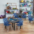 thumbnail image 1 of Regency Kee 48 in. Square Mobile Adjustable Classroom Table- Grey & 4 Andy 12 in. Stack Chairs- Blue, 1 of 8
