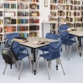 thumbnail image 1 of Regency Kee 48 in. Square Adjustable Classroom Table- Maple & 4 Andy 18 in. Stack Chairs- Blue, 1 of 8