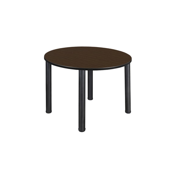 Regency Kee 48 in. Large Round Breakroom Table- Neo Walnut Top, Black Legs