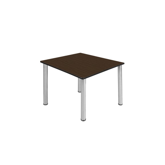 Regency Kee 48 in. Large Square Breakroom Table- Neo Walnut Top, Chrome Legs
