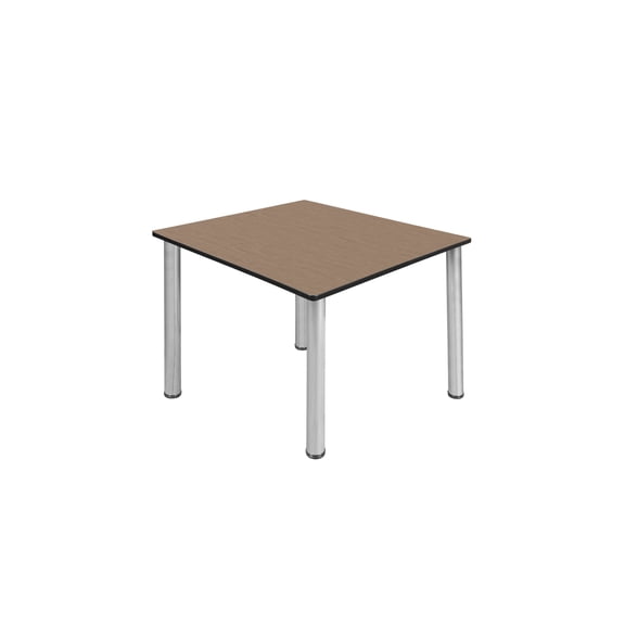 Regency Kee 48 in. Large Square Breakroom Table- Noble Oak Top, Chrome Legs