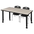 thumbnail image 1 of Regency 48x24 Mobile Adjustable Classroom Table- Maple & 2 Andy 12 Stack Chairs- Black, 1 of 8