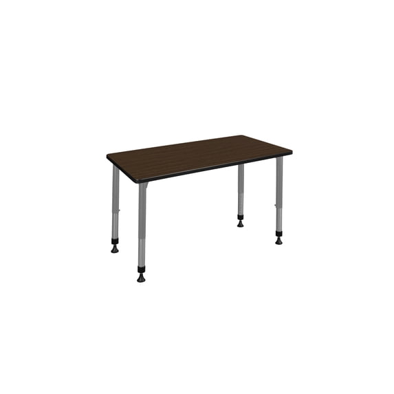 Regency Kee 48 x 24 in. Height Adjustable Classroom Activity Table- Neo Walnut Top & Grey Base