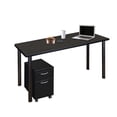 thumbnail image 1 of Regency Kee 48 x 24 in. Mobile Desk with Storage- Ash Grey Top, Black Legs, 1 of 7