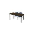 thumbnail image 1 of Regency Kee 48 x 30 in. Adjustable Classroom Table- Neo Walnut Top, Black Base & 2 Andy 12 in. Blue Stack Chairs, 1 of 8