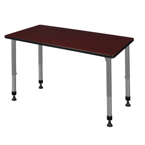 Regency Kee 48 x 30 in. Height Adjustable Classroom Activity Table- Mahogany & Grey Base